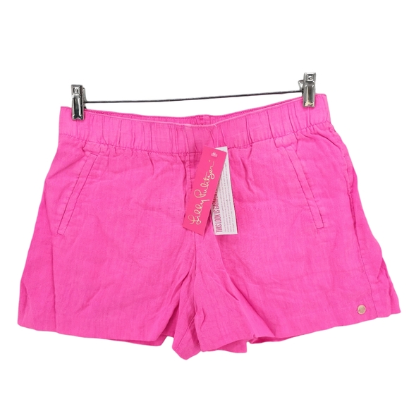 Lilly Pulitzer Pants - NWT LILLY PULITZER Lilo Linen Short Aura Pink Lagoon Garment Dyed S M XL